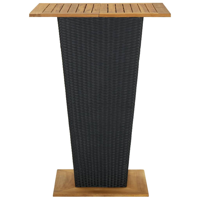 vidaXL 5 Piece Garden Bar Set with Cushions Poly Rattan Black