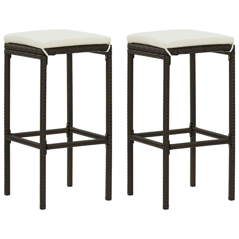 vidaXL 3 Piece Garden Bar Set with Cushions Brown