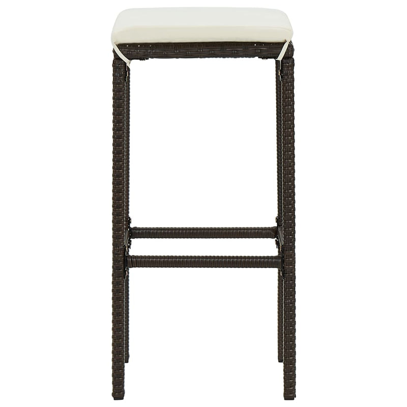 vidaXL 3 Piece Garden Bar Set with Cushions Brown