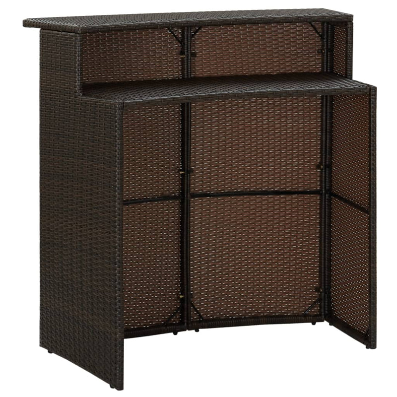 vidaXL 3 Piece Garden Bar Set with Cushions Brown