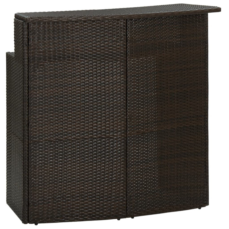vidaXL 3 Piece Garden Bar Set with Cushions Brown
