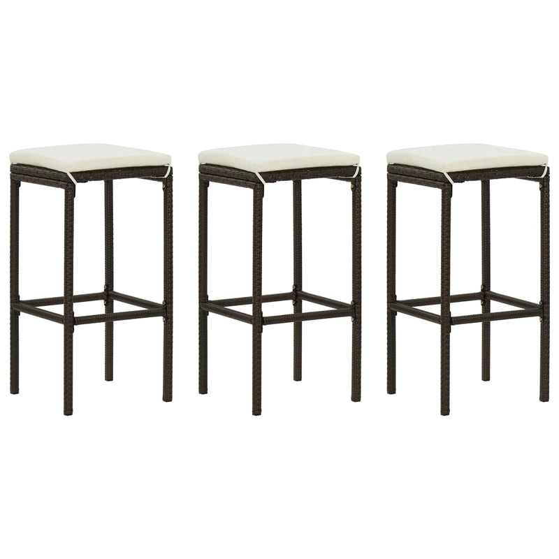 vidaXL 4 Piece Garden Bar Set with Cushions Brown