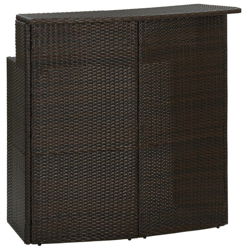 vidaXL 4 Piece Garden Bar Set with Cushions Brown