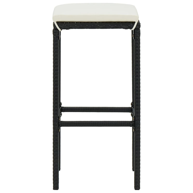 vidaXL 4 Piece Garden Bar Set with Cushions Black