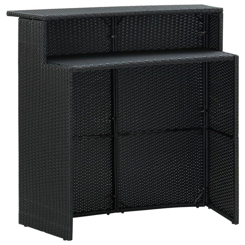 vidaXL 4 Piece Garden Bar Set with Cushions Black
