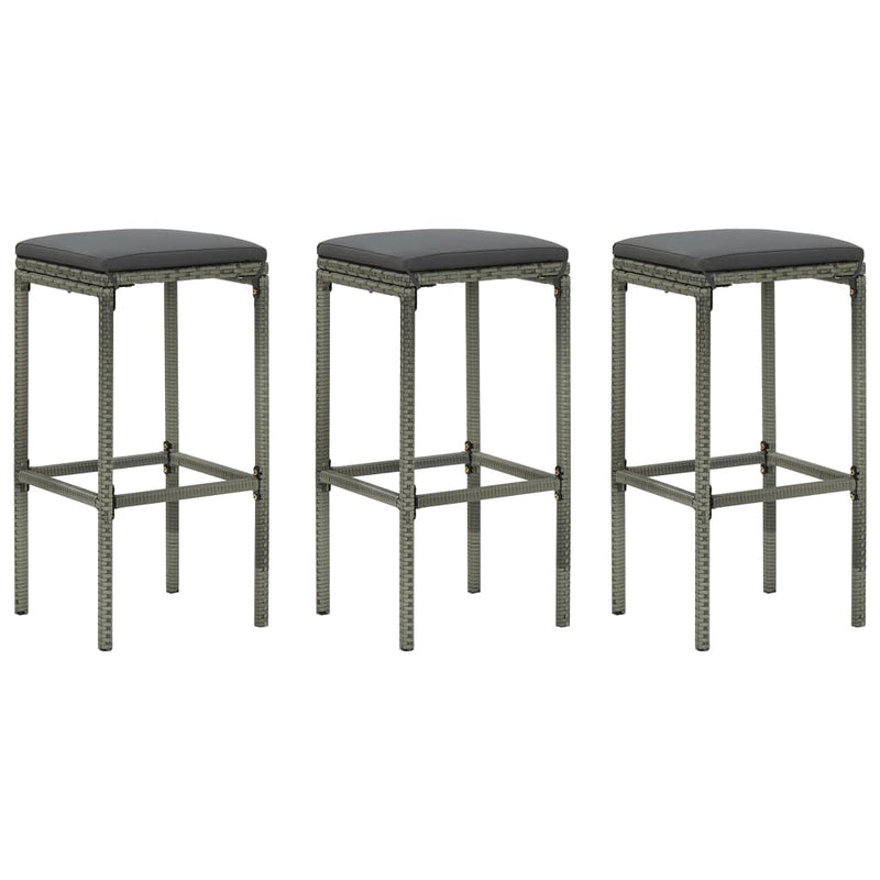 vidaXL 4 Piece Garden Bar Set with Cushions Grey