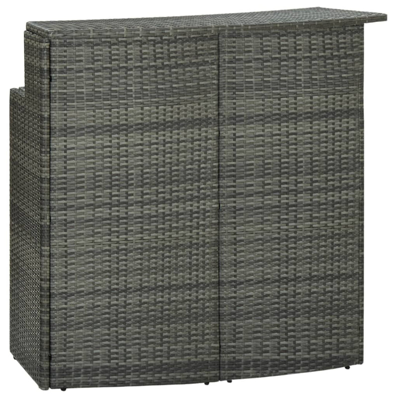 vidaXL 4 Piece Garden Bar Set with Cushions Grey