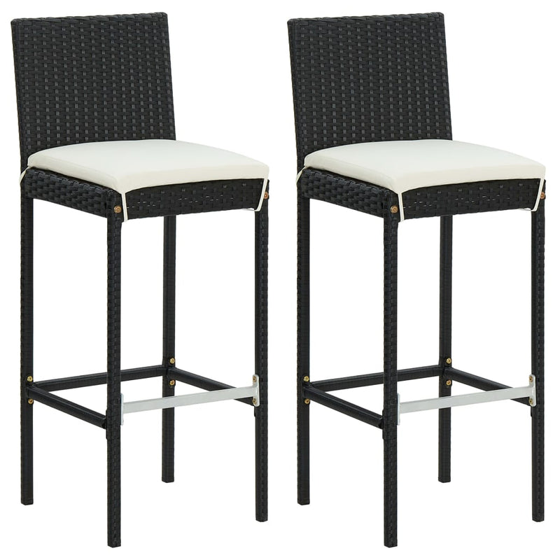 vidaXL 3 Piece Garden Bar Set with Cushions Black