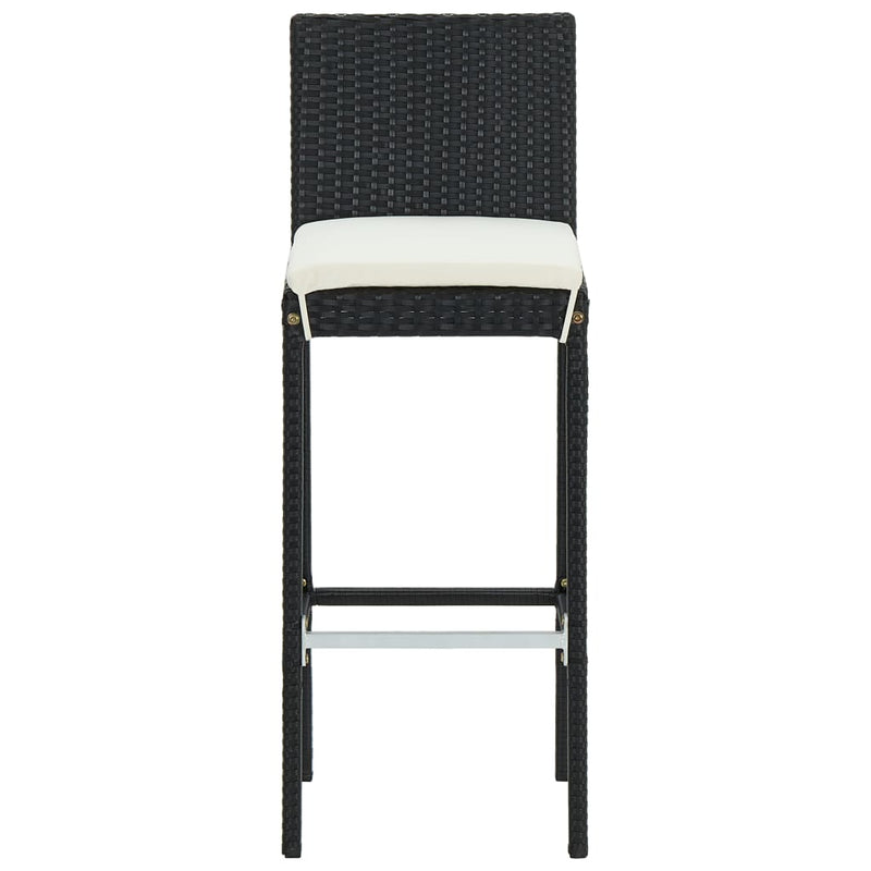 vidaXL 3 Piece Garden Bar Set with Cushions Black
