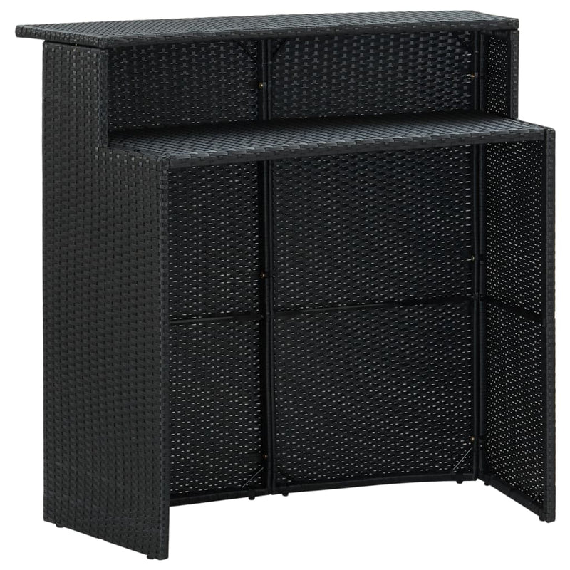 vidaXL 5 Piece Garden Bar Set with Cushions Black