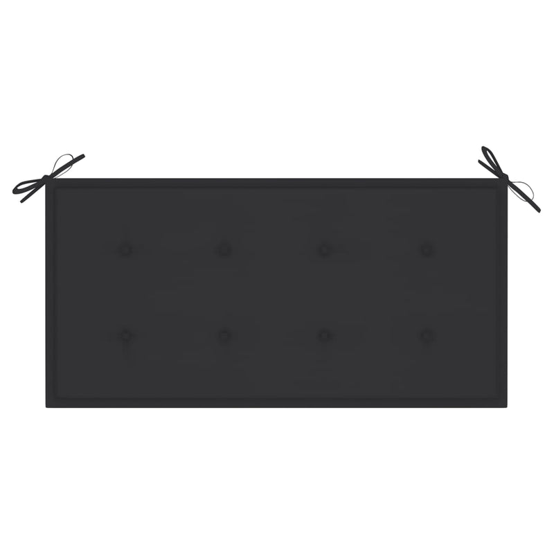 vidaXL Garden Bench with Anthracite Cushion 112 cm Solid Teak Wood