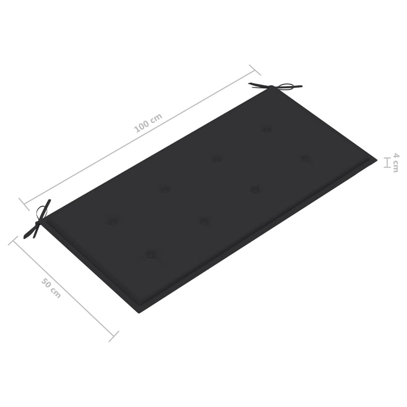 vidaXL Garden Bench with Anthracite Cushion 112 cm Solid Teak Wood