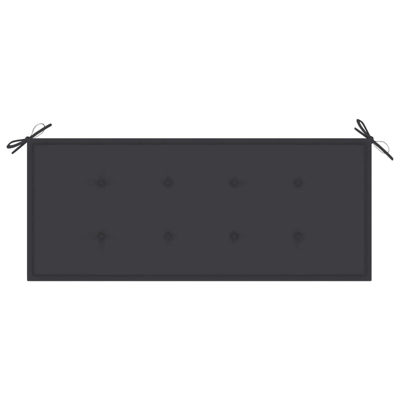 vidaXL Stacking Garden Bench with Cushion 128.5 cm Solid Teak Wood