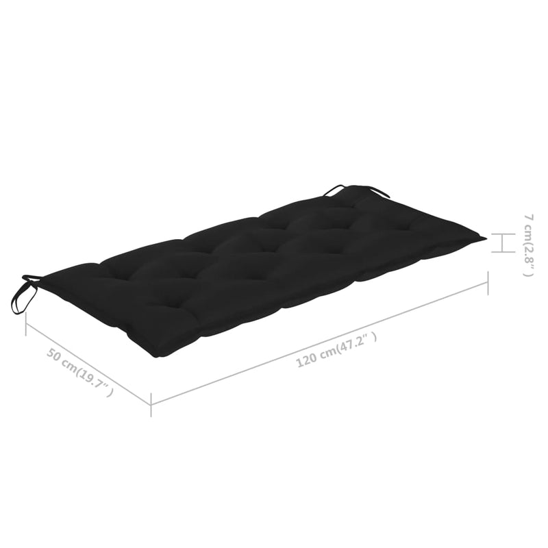 vidaXL Garden Bench with Cushion 120 cm Bamboo