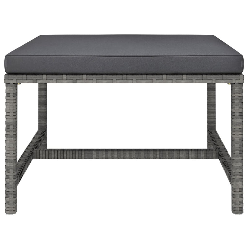 vidaXL 3 Piece Garden Lounge Set with Cushions Poly Rattan Grey