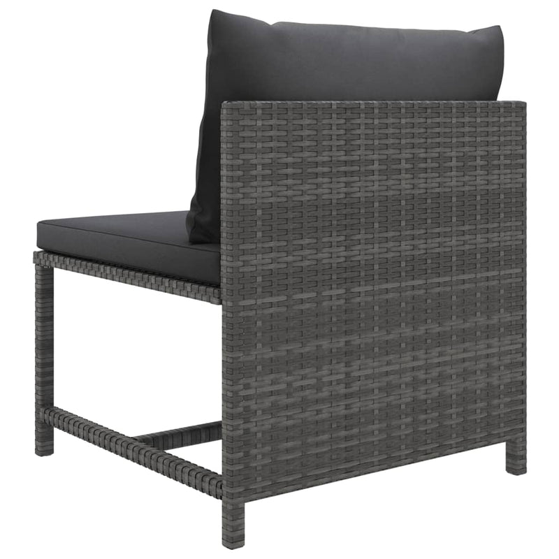 vidaXL 5 Piece Garden Lounge Set with Cushions Poly Rattan Grey
