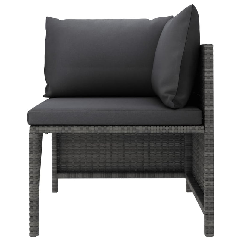 vidaXL 5 Piece Garden Lounge Set with Cushions Poly Rattan Grey