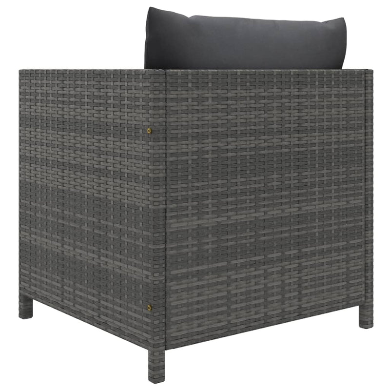 vidaXL 5 Piece Garden Lounge Set with Cushions Poly Rattan Grey
