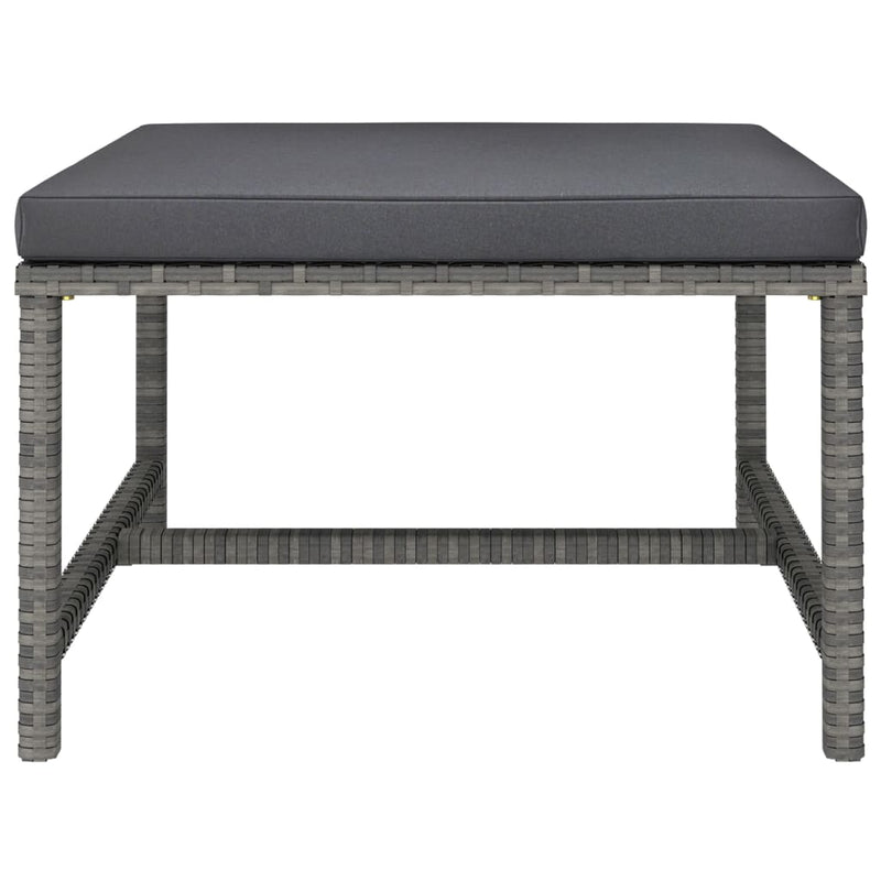 vidaXL 5 Piece Garden Lounge Set with Cushions Poly Rattan Grey