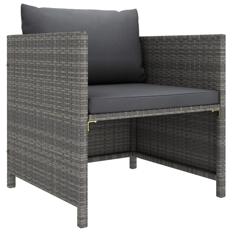 vidaXL 8 Piece Garden Lounge Set with Cushions Poly Rattan Grey