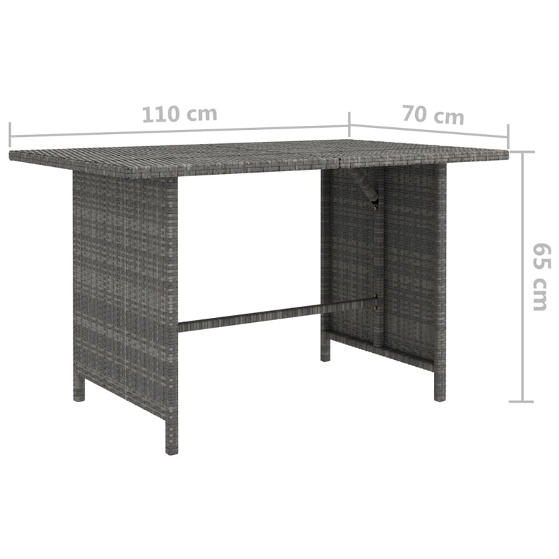 vidaXL 8 Piece Garden Lounge Set with Cushions Poly Rattan Grey