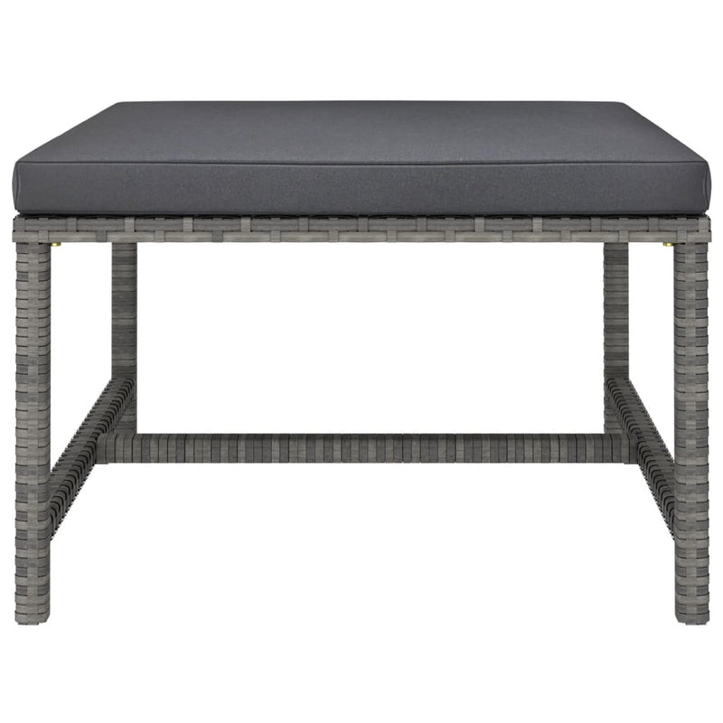 vidaXL 10 Piece Garden Lounge Set with Cushions Poly Rattan Grey