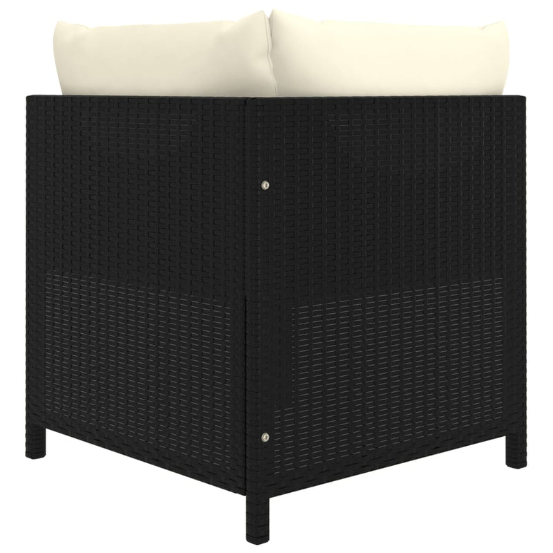 vidaXL 5 Piece Garden Lounge Set with Cushions Poly Rattan Black