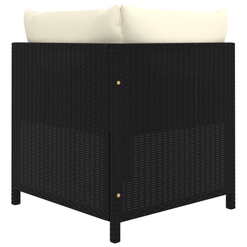 vidaXL 5 Piece Garden Lounge Set with Cushions Poly Rattan Black