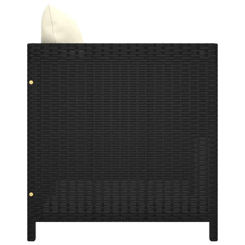 vidaXL 5 Piece Garden Lounge Set with Cushions Poly Rattan Black
