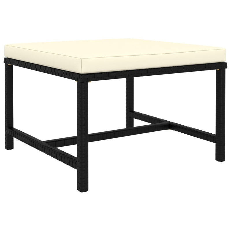 vidaXL 6 Piece Garden Lounge Set with Cushions Poly Rattan Black