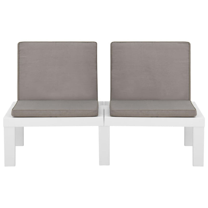 vidaXL 6 Piece Garden Lounge Set with Cushions Plastic White