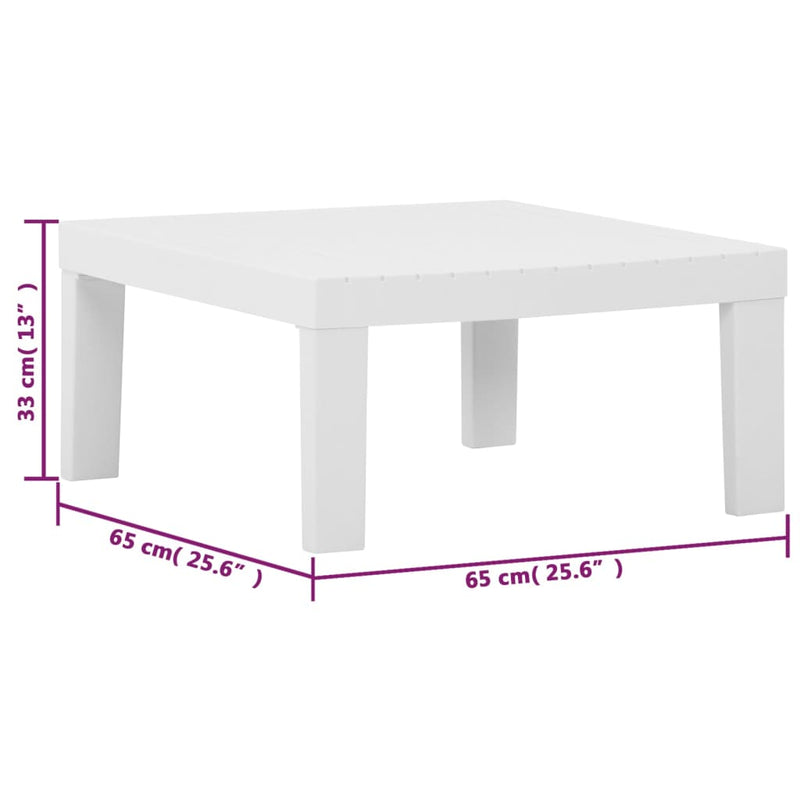 vidaXL 6 Piece Garden Lounge Set with Cushions Plastic White