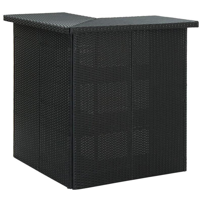 vidaXL 4 Piece Garden Bar Set with Cushions Poly Rattan Black