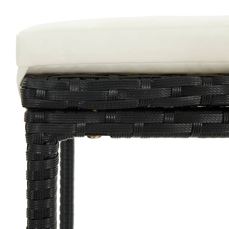 vidaXL 4 Piece Garden Bar Set with Cushions Poly Rattan Black