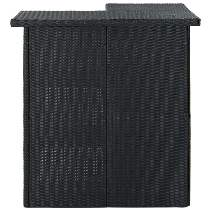 vidaXL 4 Piece Garden Bar Set with Cushions Poly Rattan Black