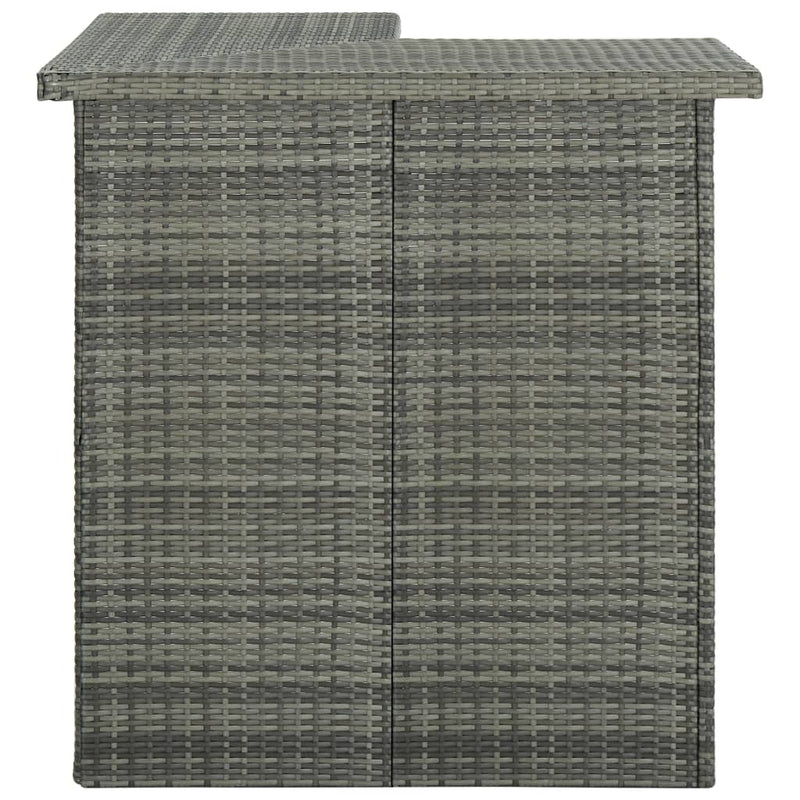 vidaXL 4 Piece Garden Bar Set with Cushions Poly Rattan Grey