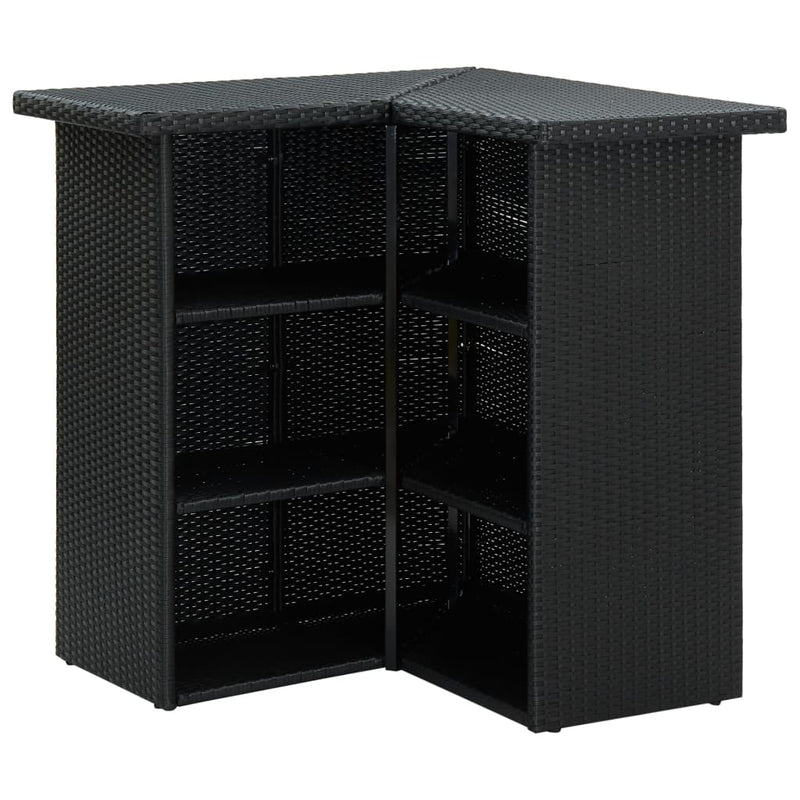 vidaXL 8 Piece Garden Bar Set with Cushions Poly Rattan Black
