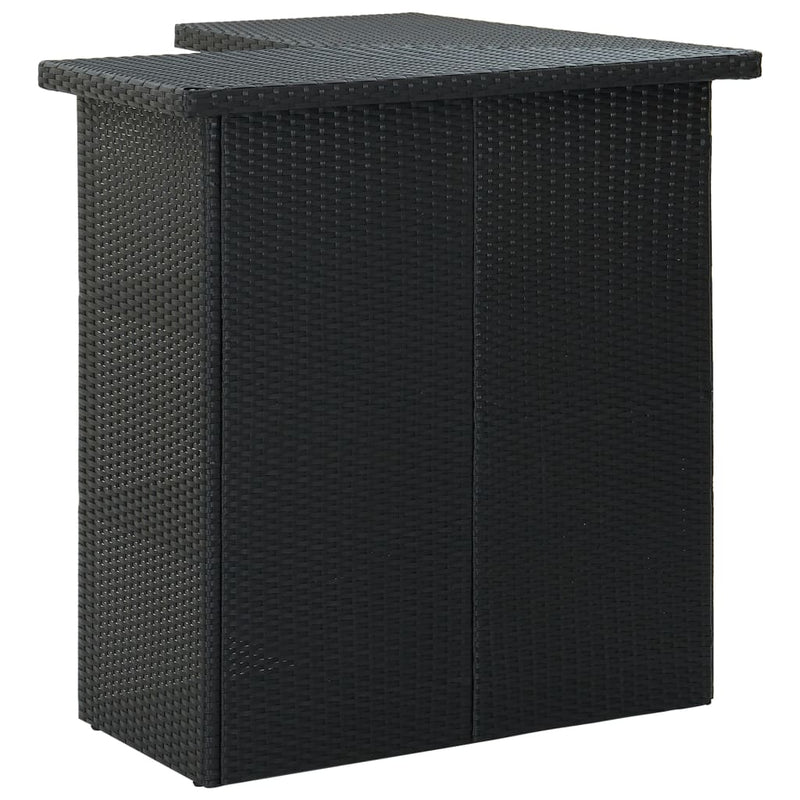 vidaXL 8 Piece Garden Bar Set with Cushions Poly Rattan Black