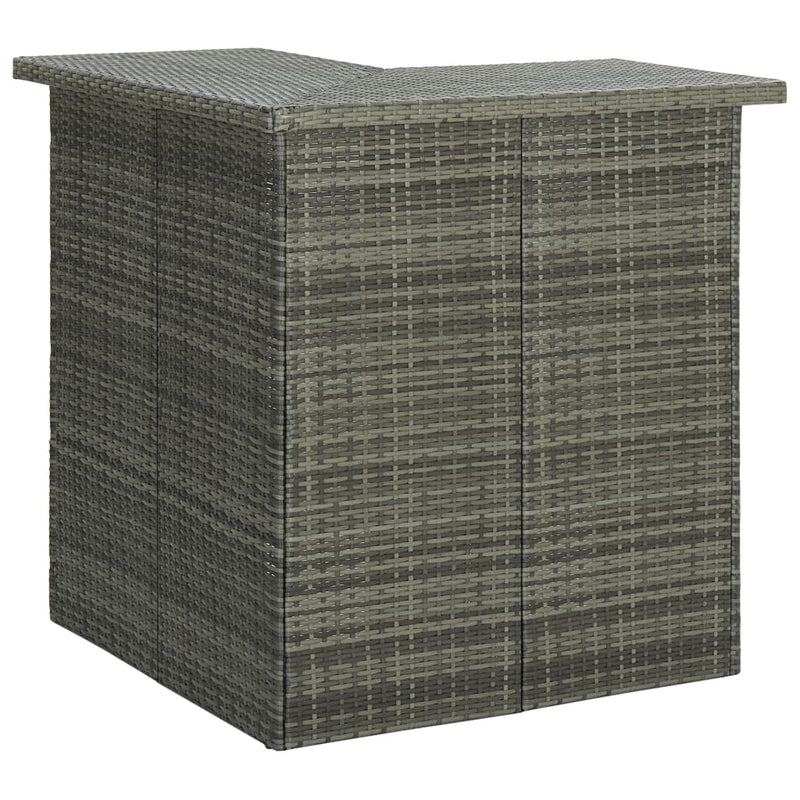 vidaXL 8 Piece Garden Bar Set with Cushions Poly Rattan Grey