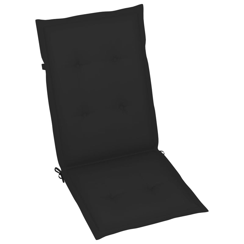 vidaXL Garden Chairs 6 pcs with Black Cushions Solid Teak Wood