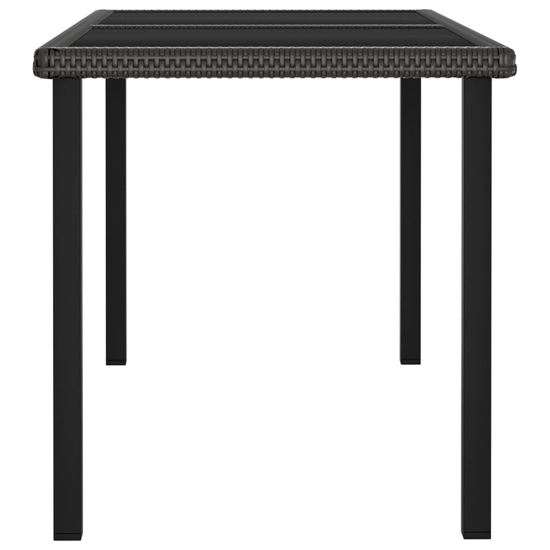 vidaXL 5 Piece Garden Dining Set Poly Rattan Black
