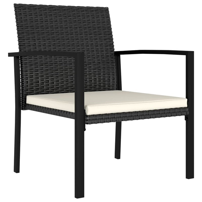 vidaXL 7 Piece Garden Dining Set Poly Rattan Black