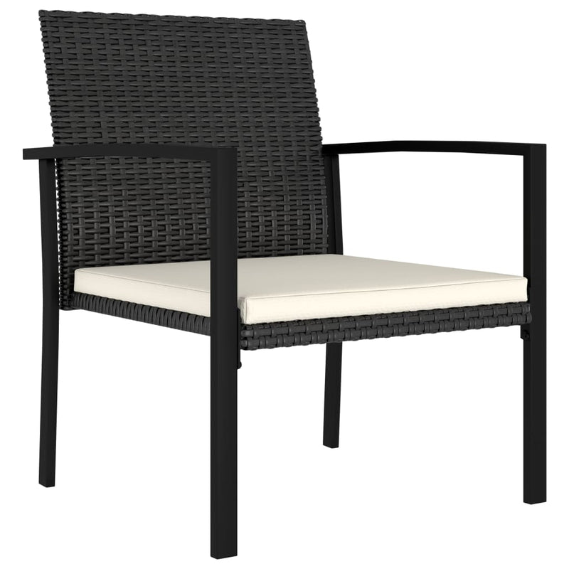vidaXL 9 Piece Garden Dining Set Poly Rattan Black