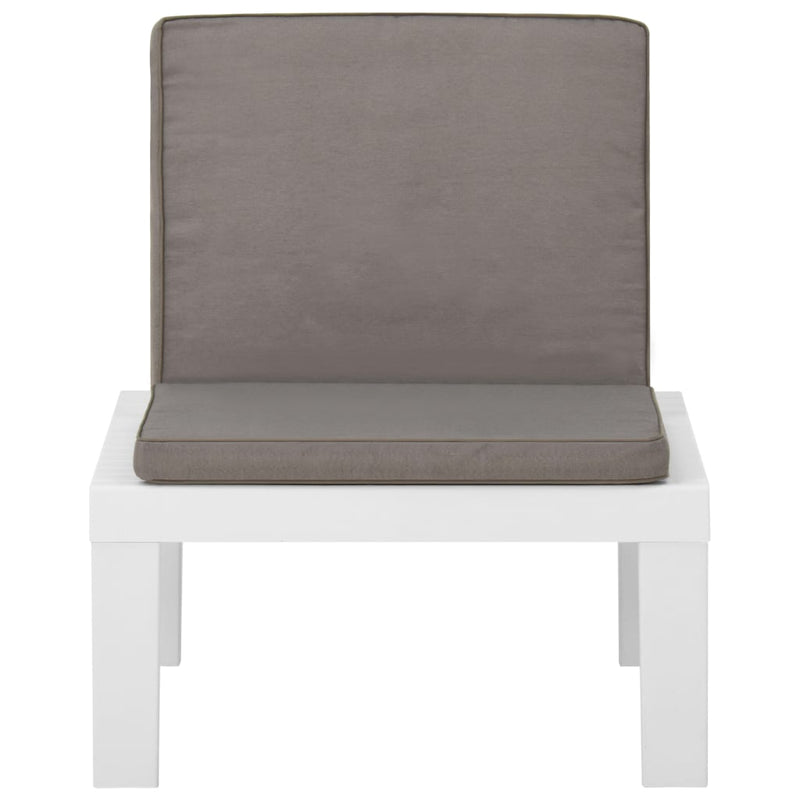 vidaXL Garden Lounge Chair with Cushion Plastic White