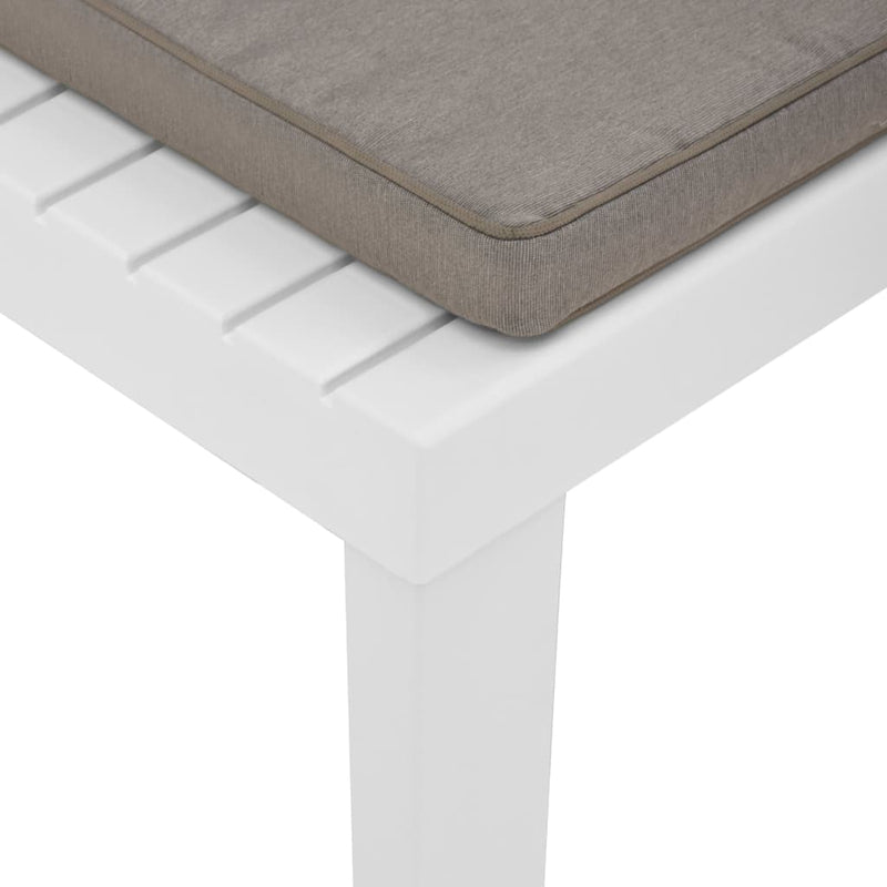 vidaXL Garden Lounge Chair with Cushion Plastic White