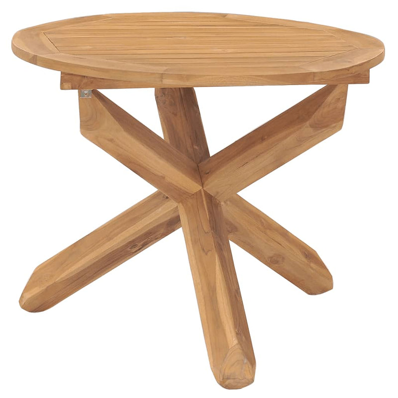 vidaXL Garden Dining Table Ø90x75 cm Solid Wood Teak