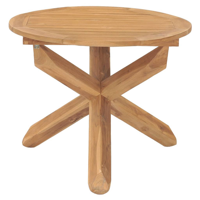 vidaXL Garden Dining Table Ø90x75 cm Solid Wood Teak