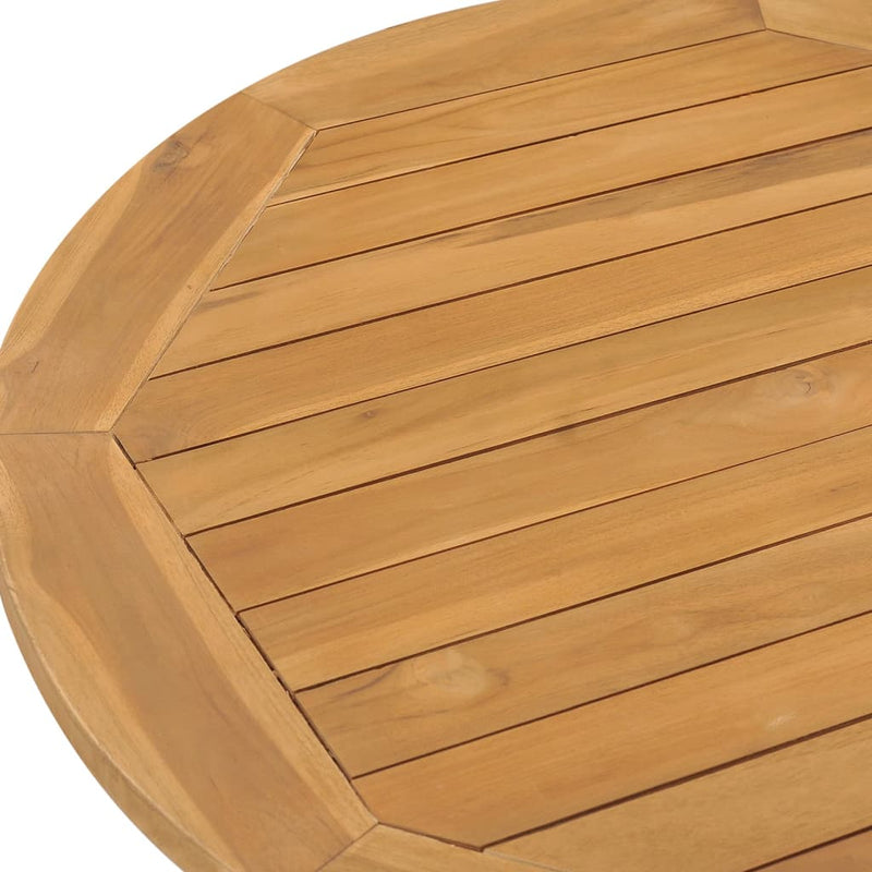 vidaXL Garden Dining Table Ø90x75 cm Solid Wood Teak