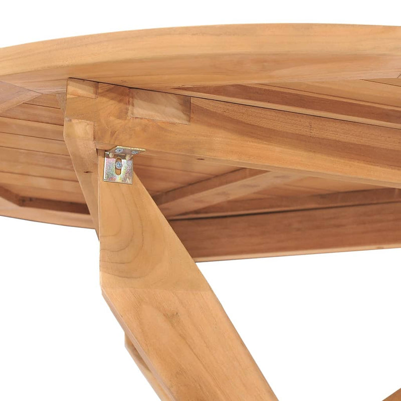 vidaXL Garden Dining Table Ø90x75 cm Solid Wood Teak