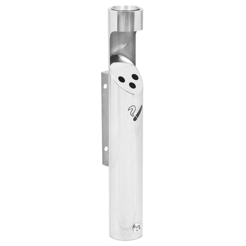 vidaXL Wall Mounted Ashtray Stainless Steel